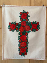 Load image into Gallery viewer, Pascha Basket Cover, Cross of Roses
